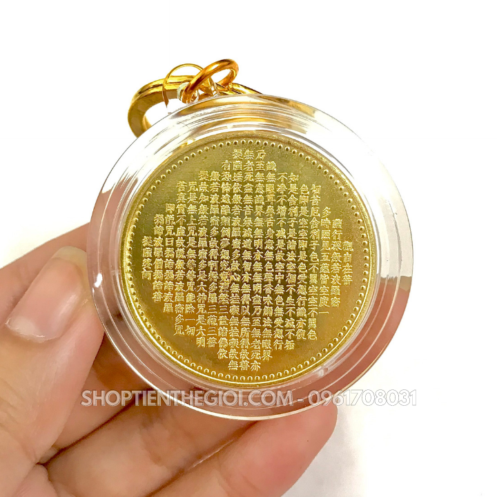 Móc Khóa Xu Vàng Phật Quan Âm Nghìn Tay Nghìn Mắt